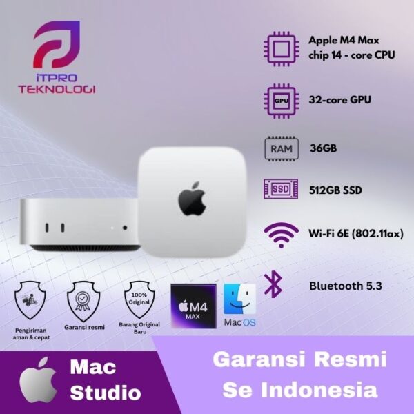 Mac Mini M4 (MU963ID/A) Silver, 14-core CPU, 32-core GPU, 36GB, 512GB SSD, MacOS