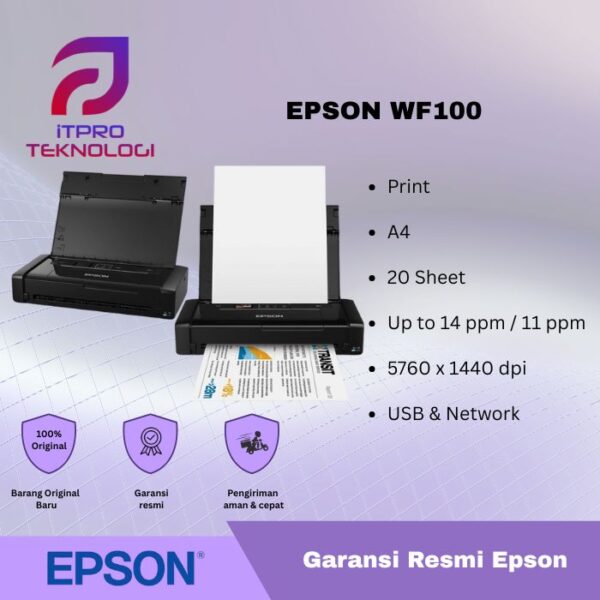 Printer Epson WorkForce WF100 Wireless Mobile Printer (Portable)