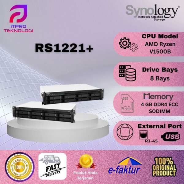 Synology RS1221+ RackStation NAS 8-Bay 4GB RAM Server Storage